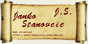 Janko Stanovčić vizit kartica